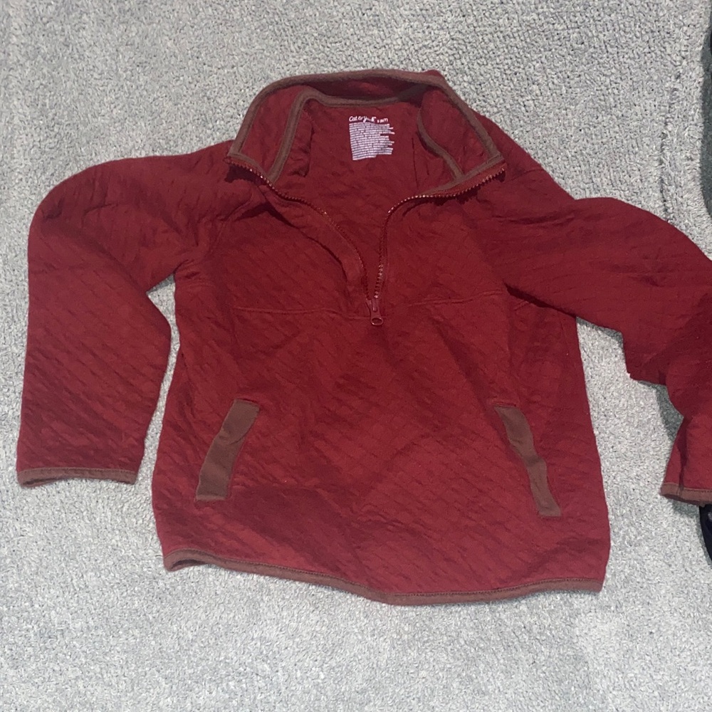 Cat & Jack Quilted Half-Zip Pullover in Red